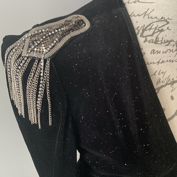 Zara Sparkly Velvet Bodysuit - Picture 3 of 13